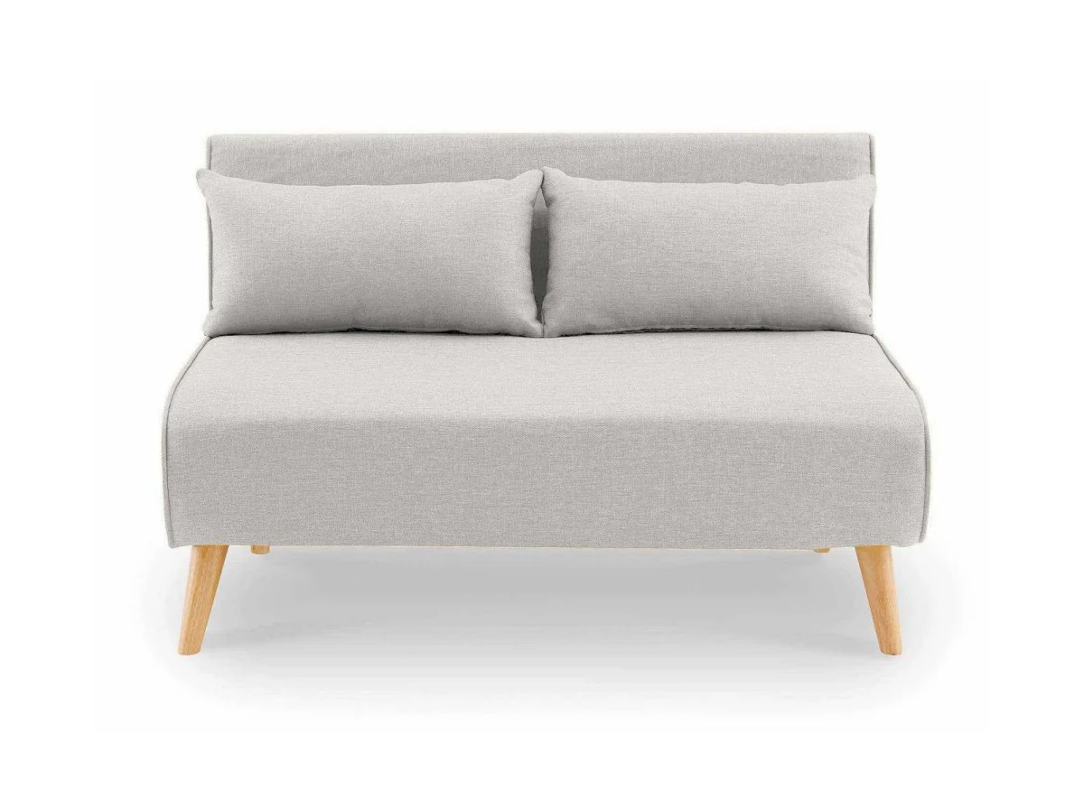 Canapé clic clac 2 places en tissu beige TONKA - Image 6