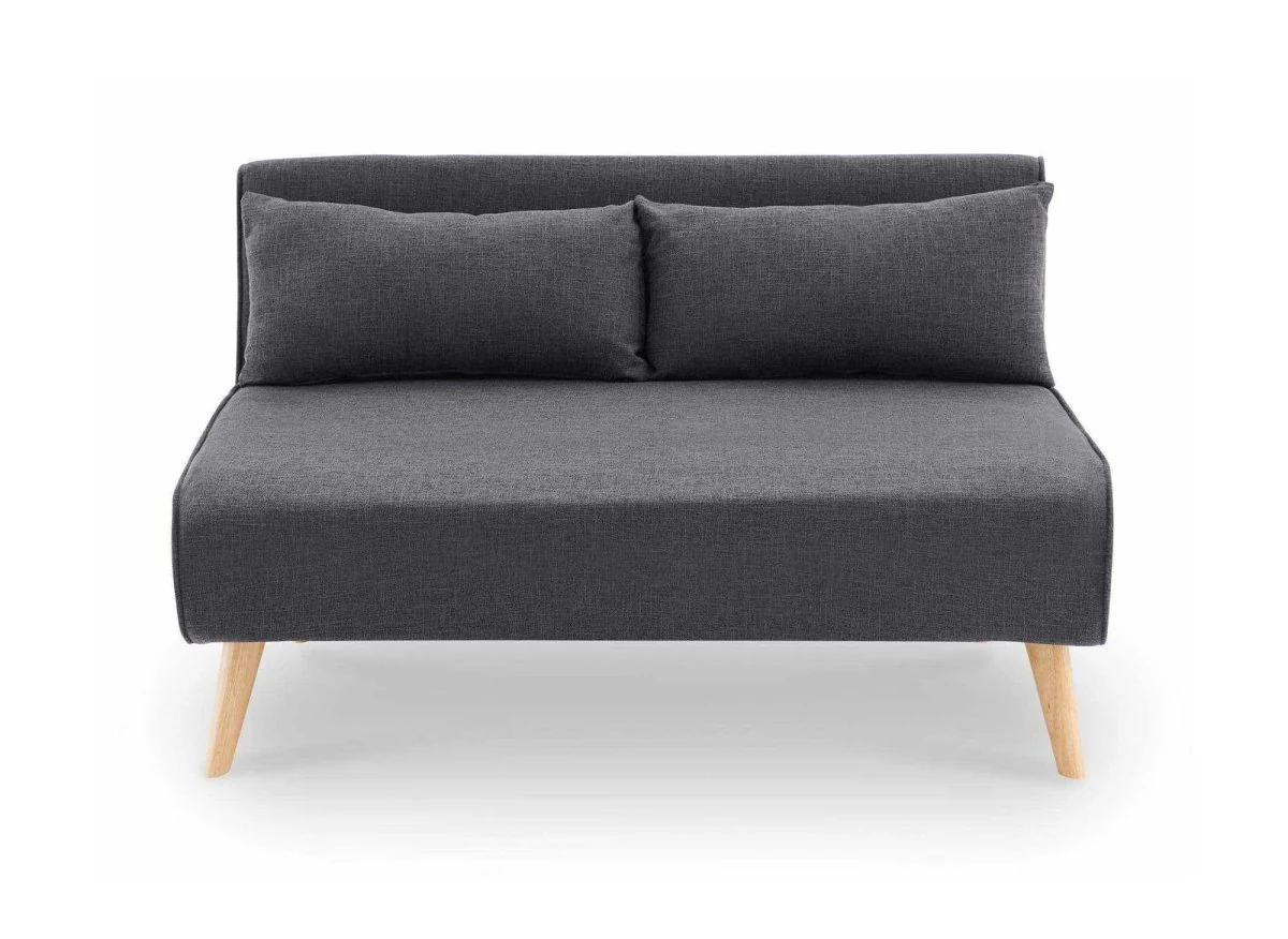 Canapé clic clac 2 places en tissu gris TONKA - Image 6
