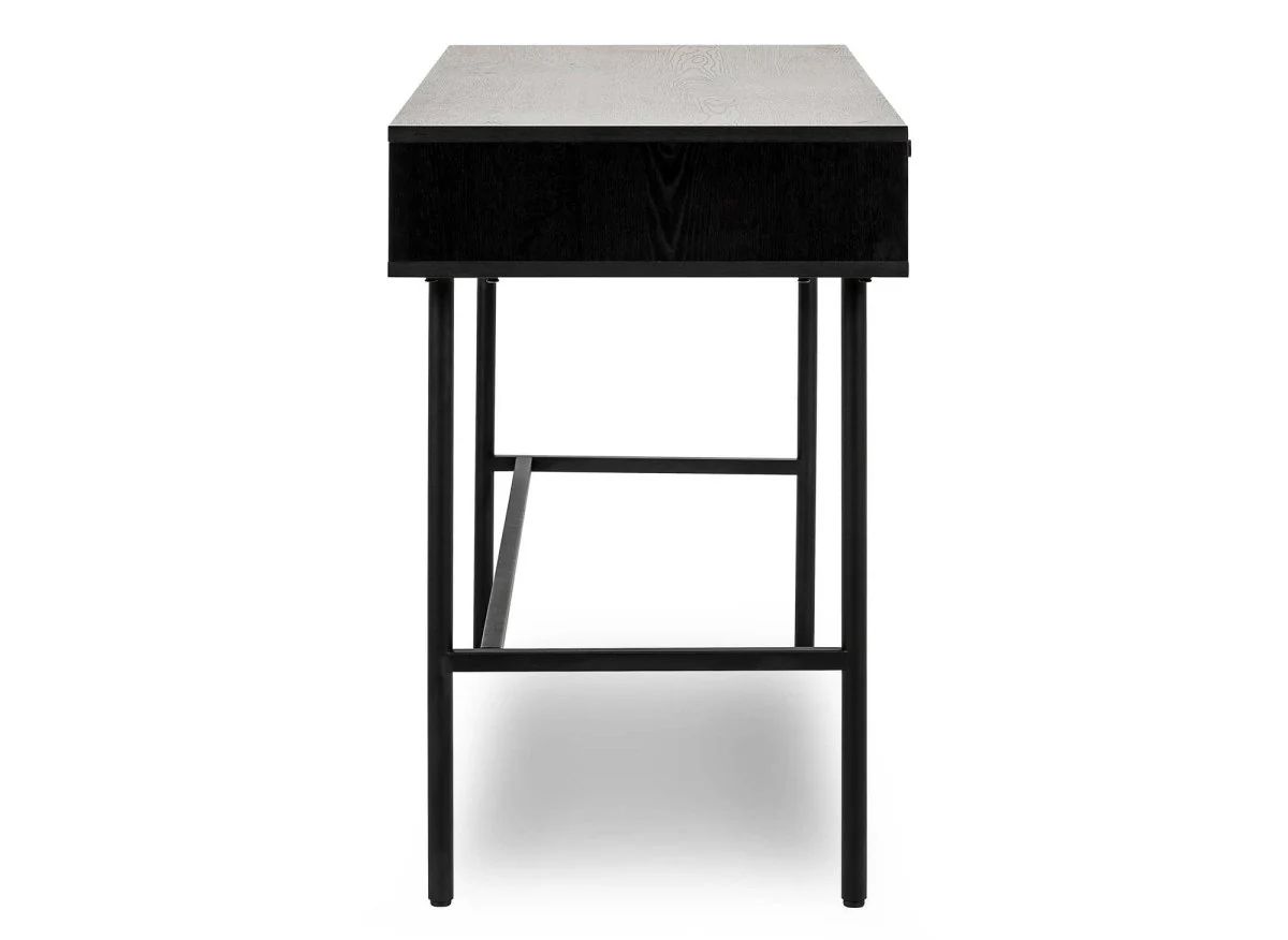 Bureau 2 tiroirs en bois et métal noir DARYL - Image 12