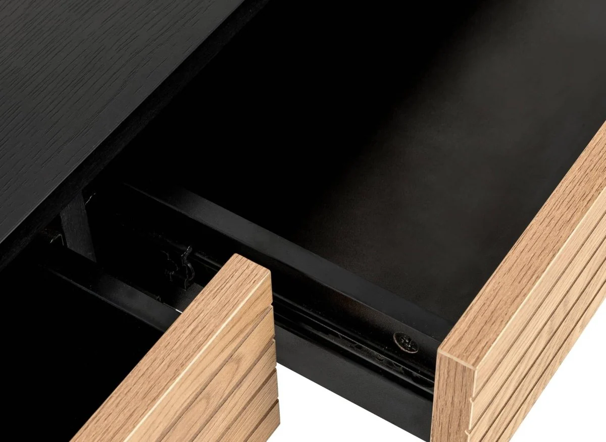Bureau 2 tiroirs en bois et métal noir DARYL - Image 7
