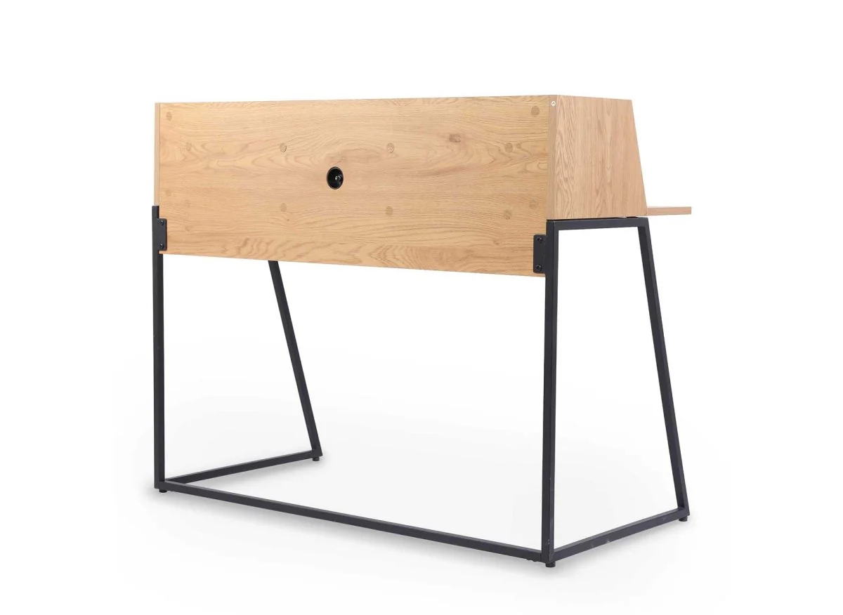 Bureau avec étagère design industriel en bois et métal LUDINE - Image 5