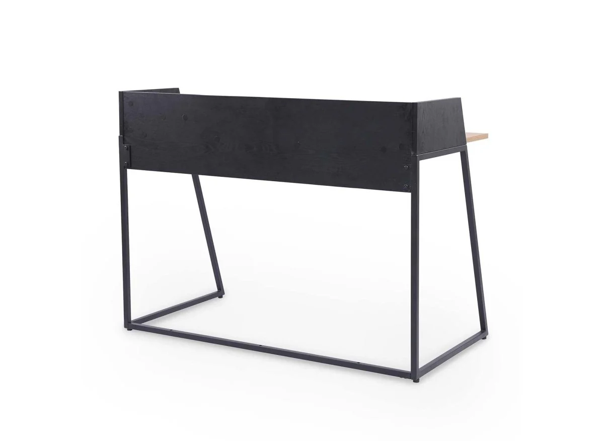 Bureau compact design industriel en bois et métal ARMELLE - Image 4