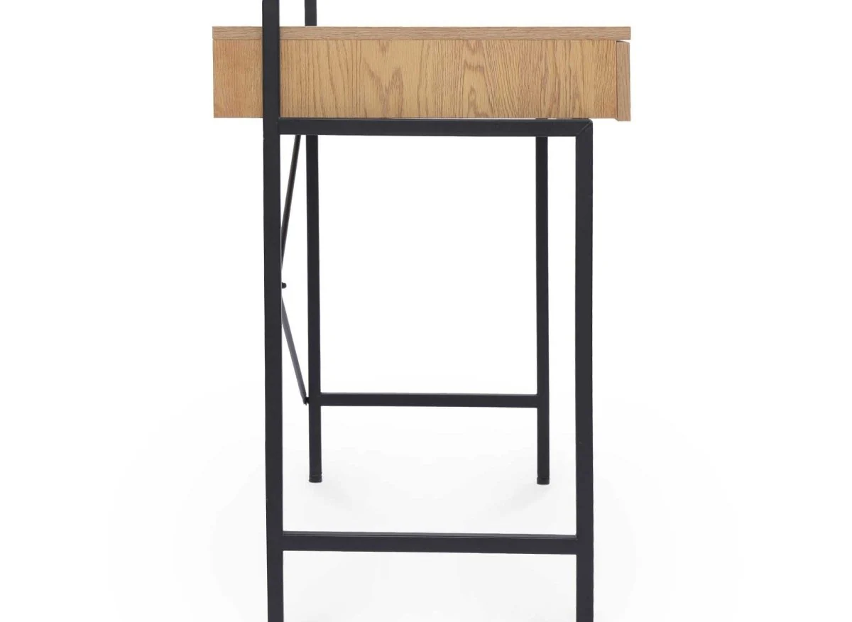 Bureau compact design industriel en bois et métal EDMOND - Image 5