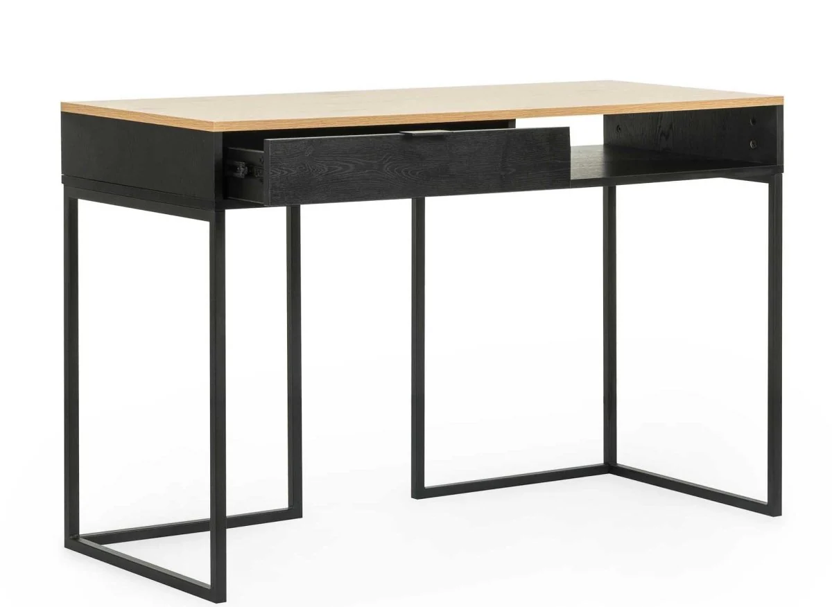 Bureau industriel avec tiroir et rangement en bois et métal COLETTE - Image 3