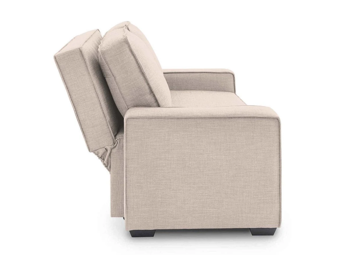 Canapé convertible 3 places en tissu beige JAMES - Image 10