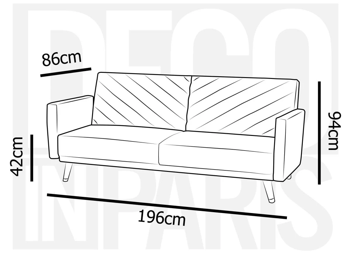 Canapé 3 places convertible scandinave en tissu gris foncé BALDER - Image 7