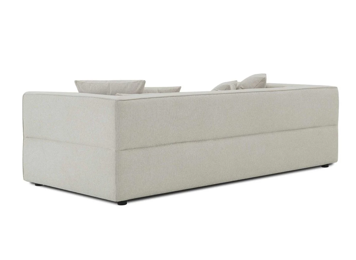 Canapé fixe 3 places en tissu beige EVELYNE - Image 6