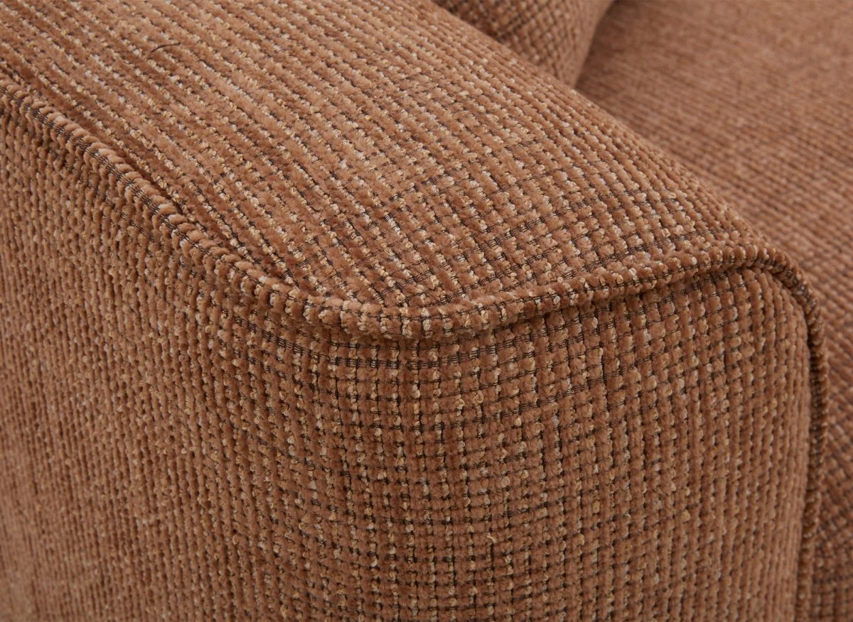 Canapé 3 places en velours chiné terracotta CARLOTA - Image 9