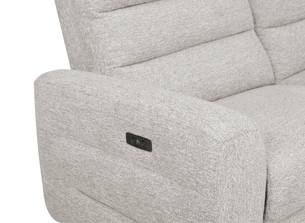Canapé 3 places relax électrique en tissu bouclette beige DAVY - Image 9