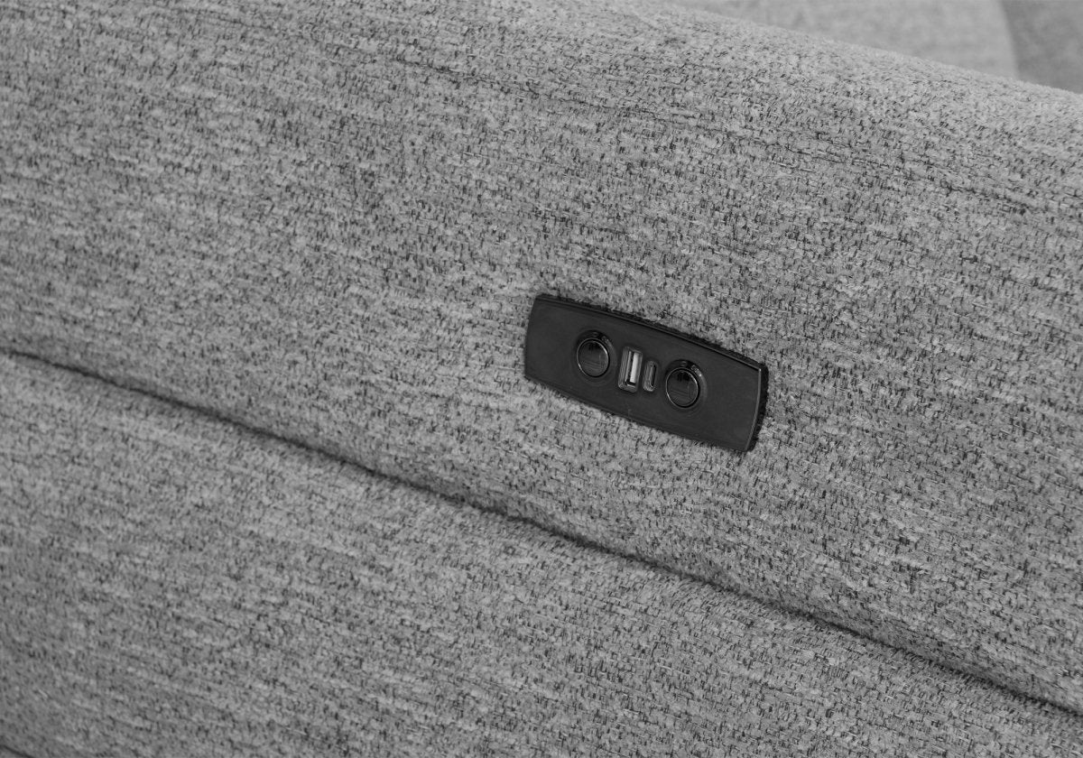 Canapé 3 places relax électrique en tissu bouclette gris DAVY - Image 10