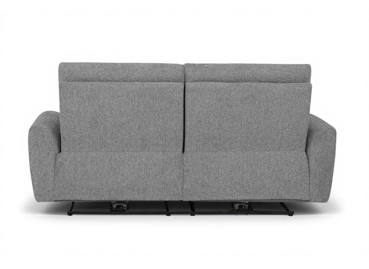 Canapé 3 places relax électrique en tissu bouclette gris DAVY - Image 6
