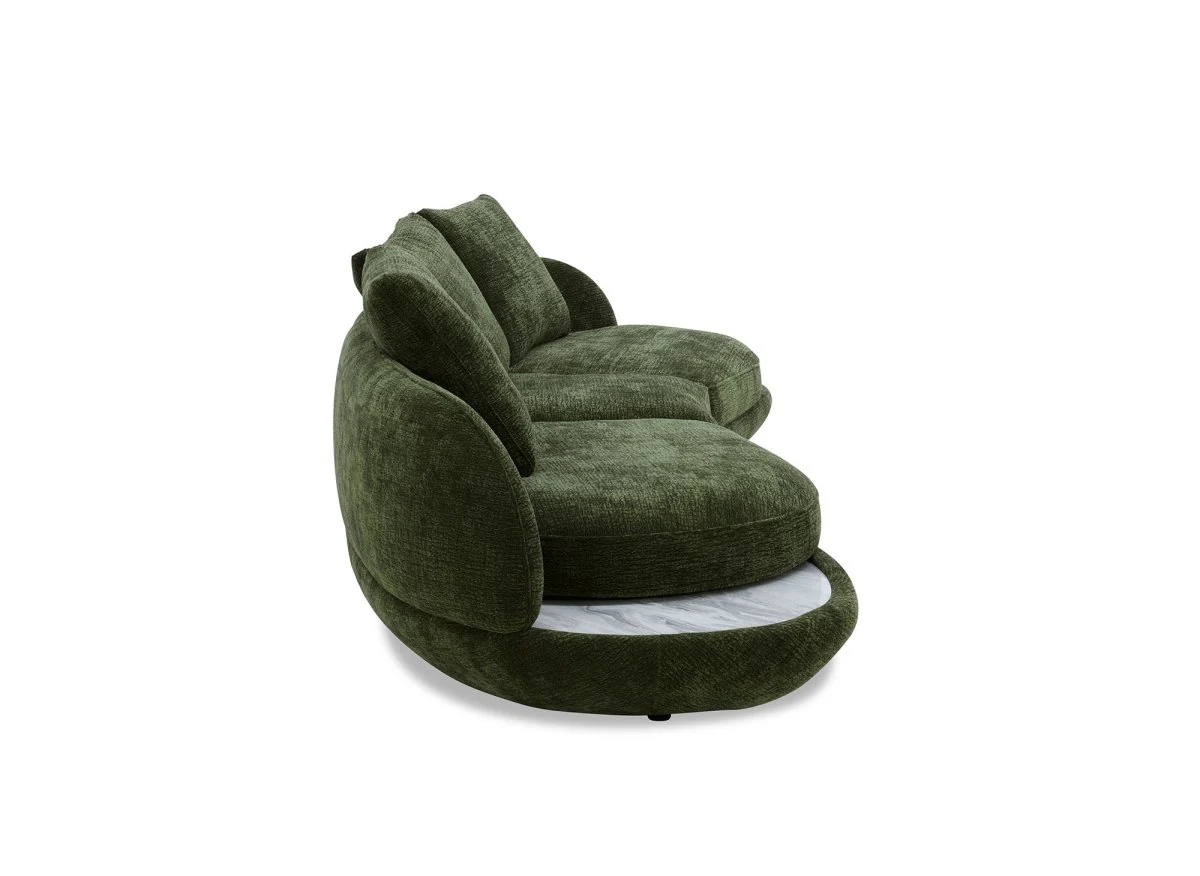 Canapé 4 places en velours tissé vert olive DARIUS - Image 8