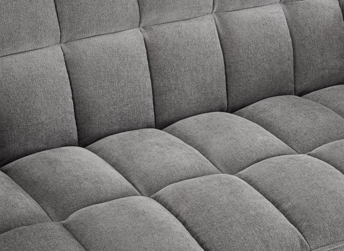Canapé convertible 2 places en velours texturé gris JASPER - Image 12