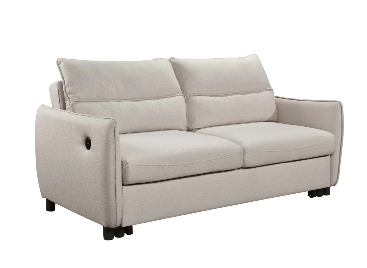 Canapé convertible 3 places en tissu beige ZADIG - Image 5