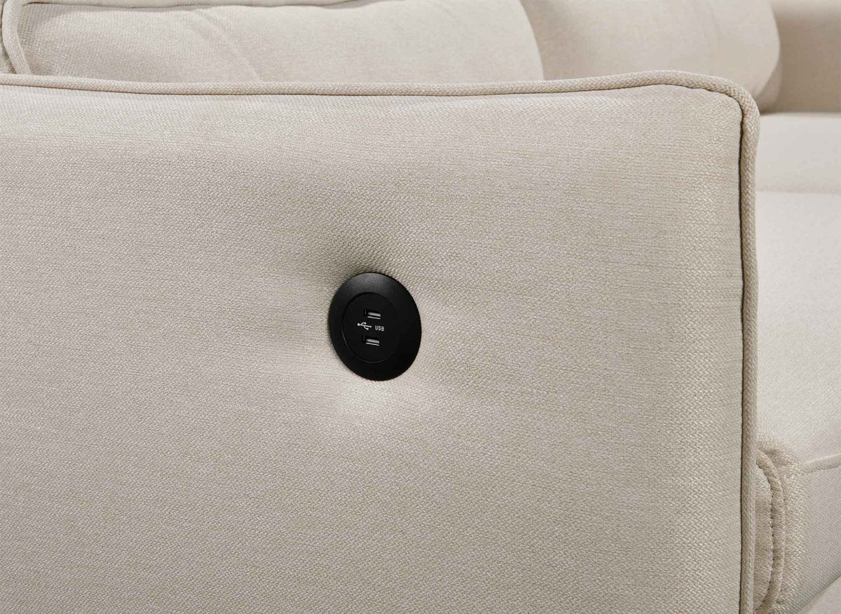 Canapé convertible 3 places en tissu beige ZADIG - Image 8