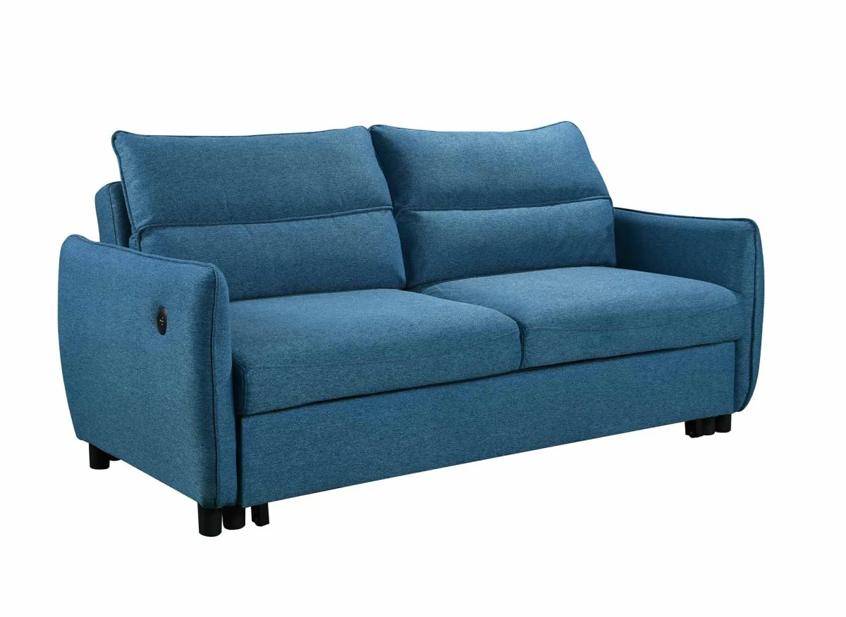 Canapé convertible 3 places en tissu bleu ZADIG - Image 5