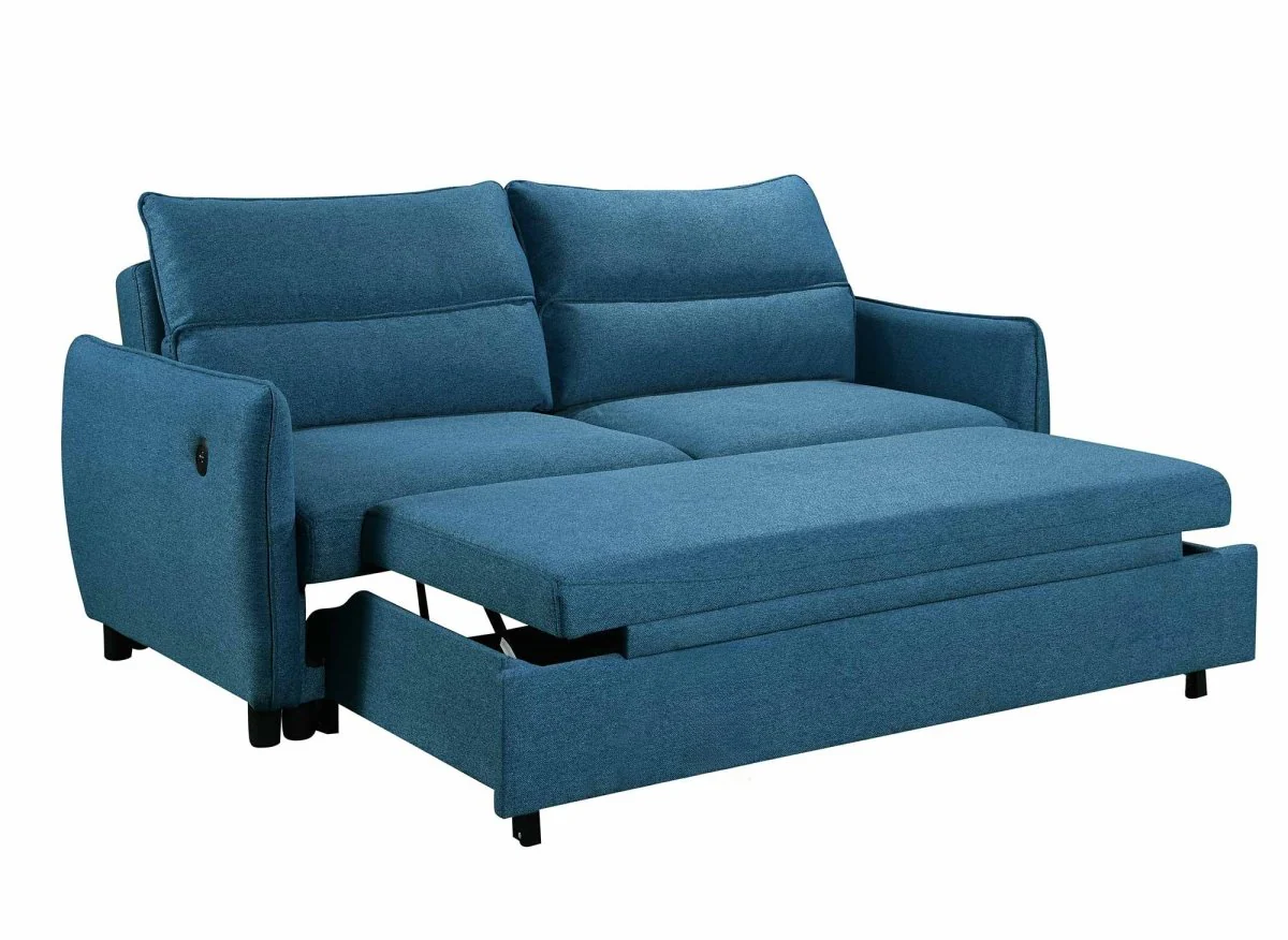 Canapé convertible 3 places en tissu bleu ZADIG - Image 7