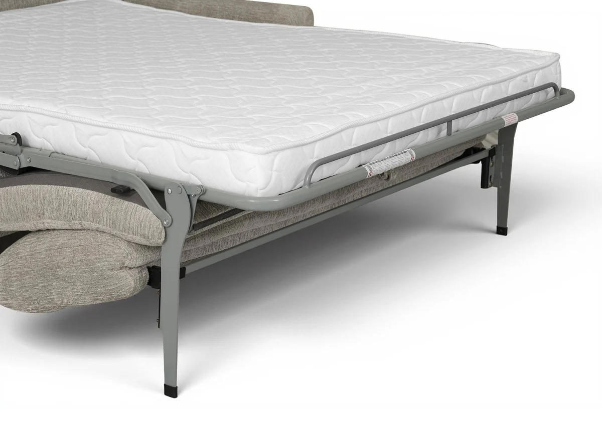 Canapé convertible express 3 places en velours chiné beige NONA - Image 9