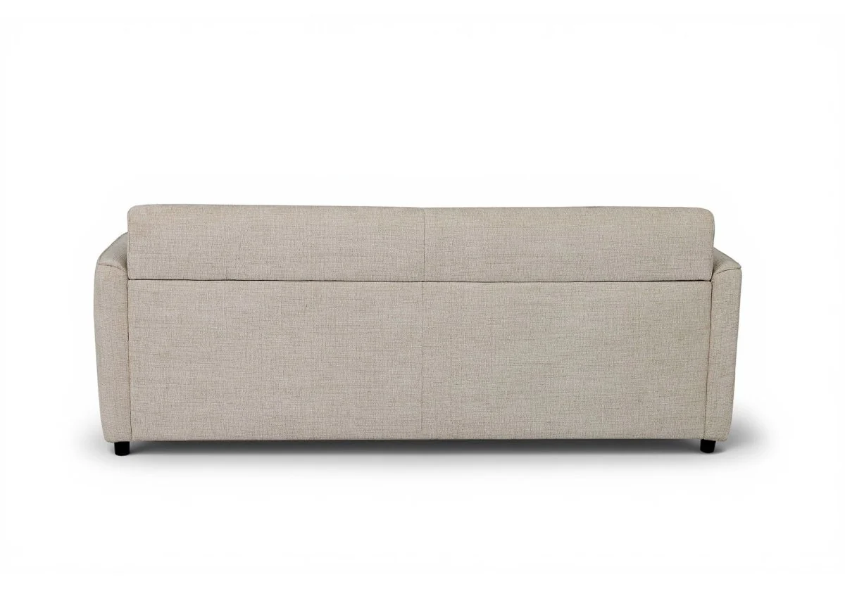 Canapé convertible express 3 places en velours texturé beige CHIARA - Image 7