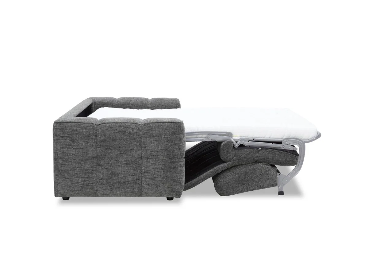 Canapé convertible express 3 places en velours texturé gris BASILE - Image 8