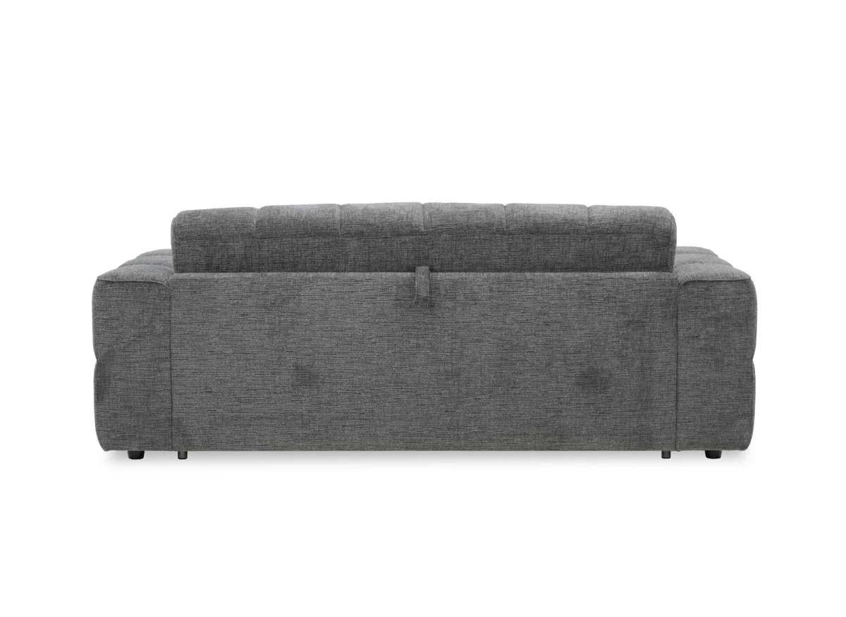 Canapé convertible express 3 places en velours texturé gris BASILE - Image 9