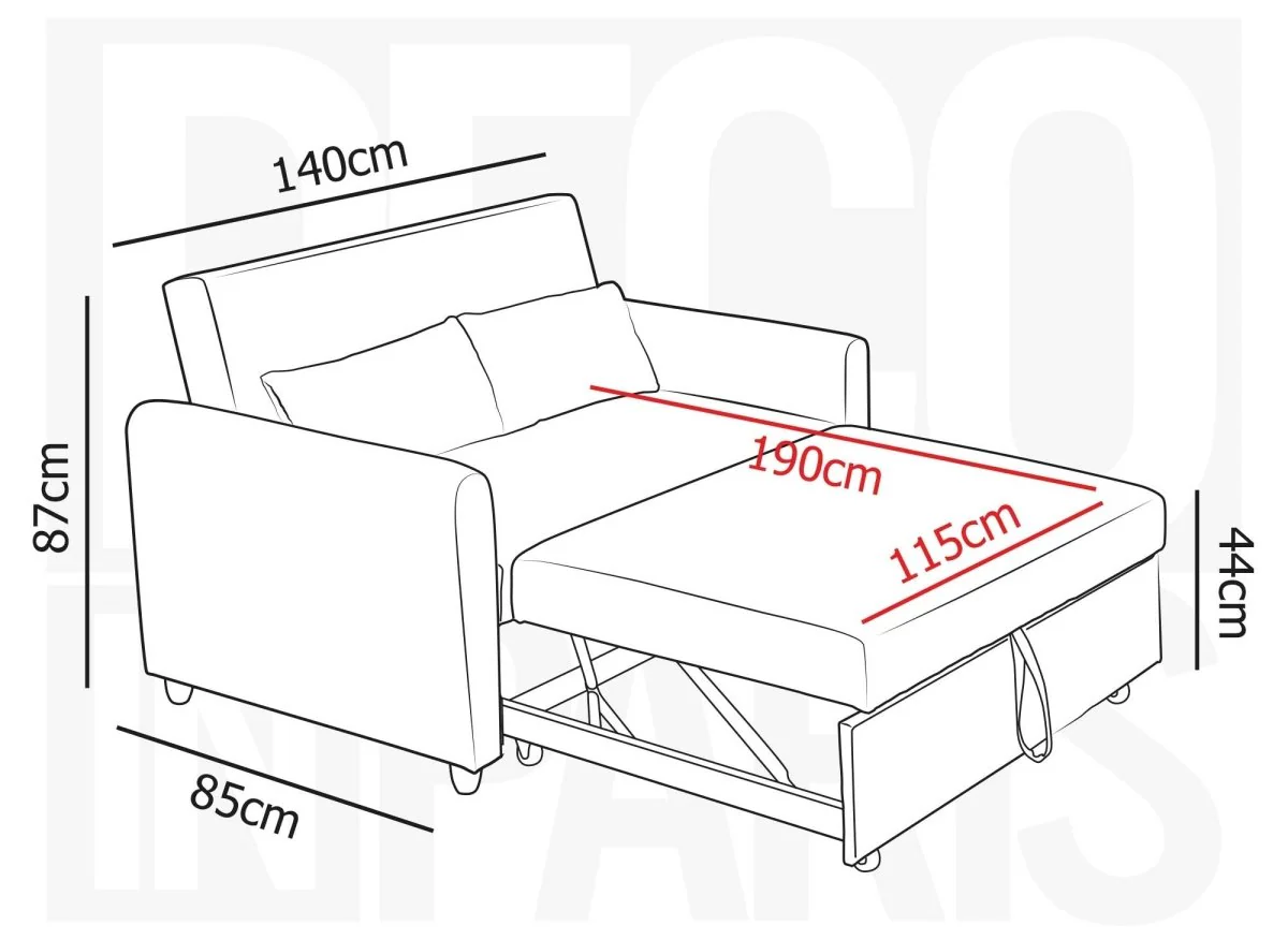 Canapé convertible 3 places en tissu beige KALAYA - Image 8