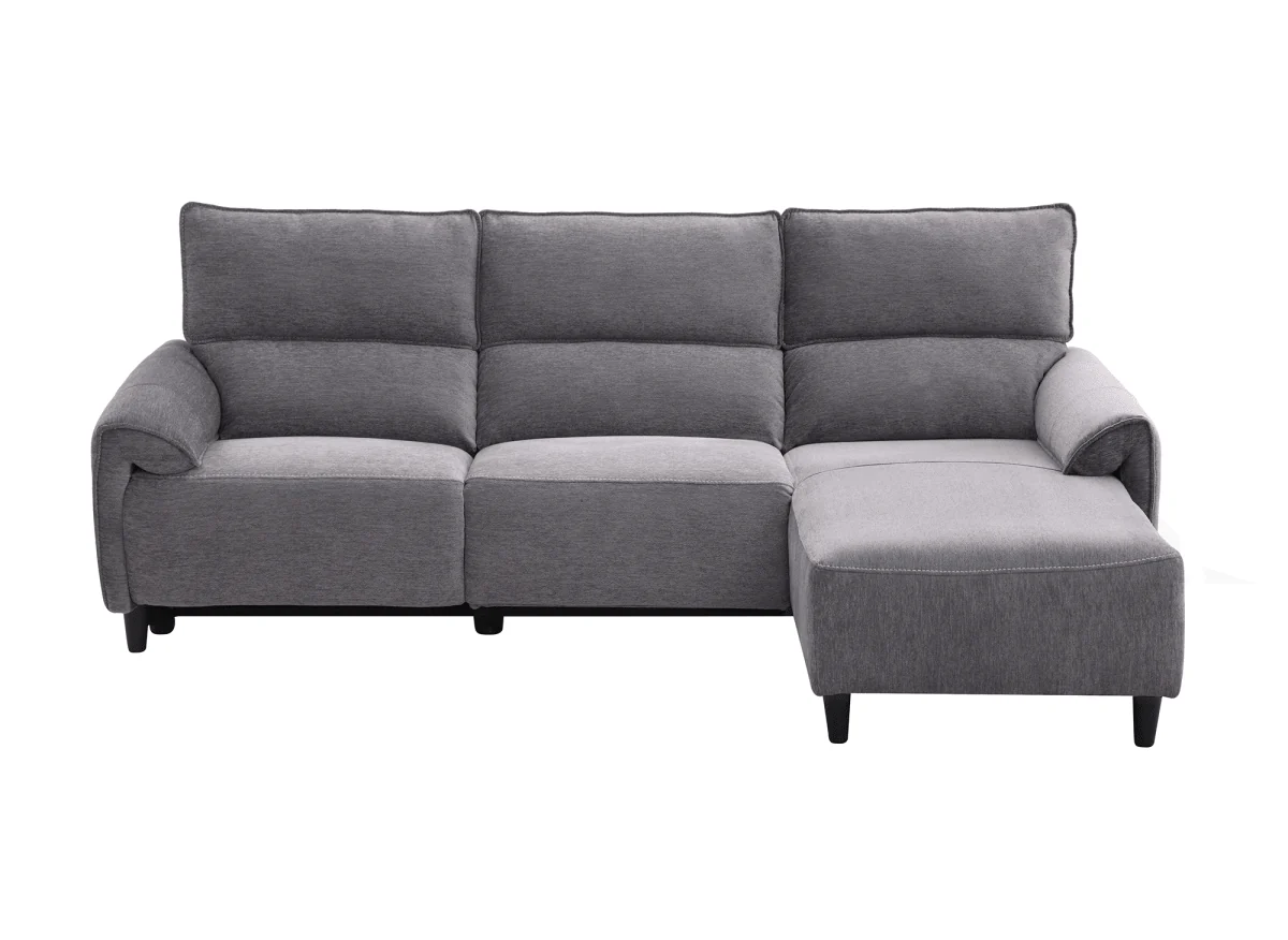 Canapé d’angle relax électrique en tissu gris foncé LUDMILA - Angle droit - Image 5