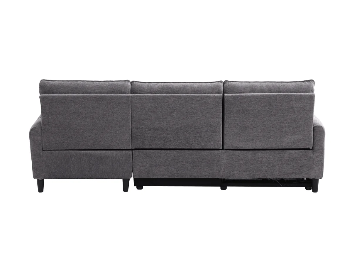 Canapé d’angle relax électrique en tissu gris foncé LUDMILA - Angle droit - Image 7