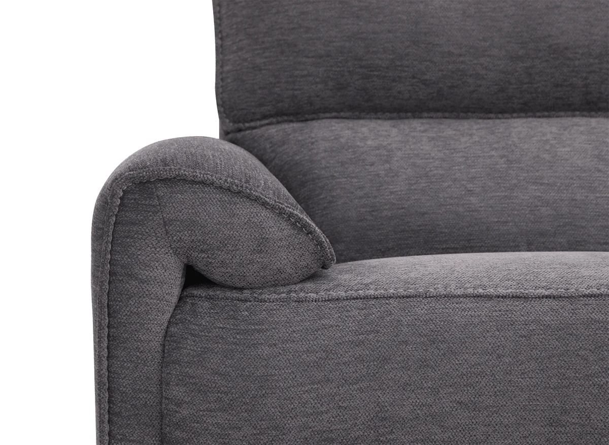 Canapé d’angle relax électrique en tissu gris foncé LUDMILA - Angle droit - Image 9