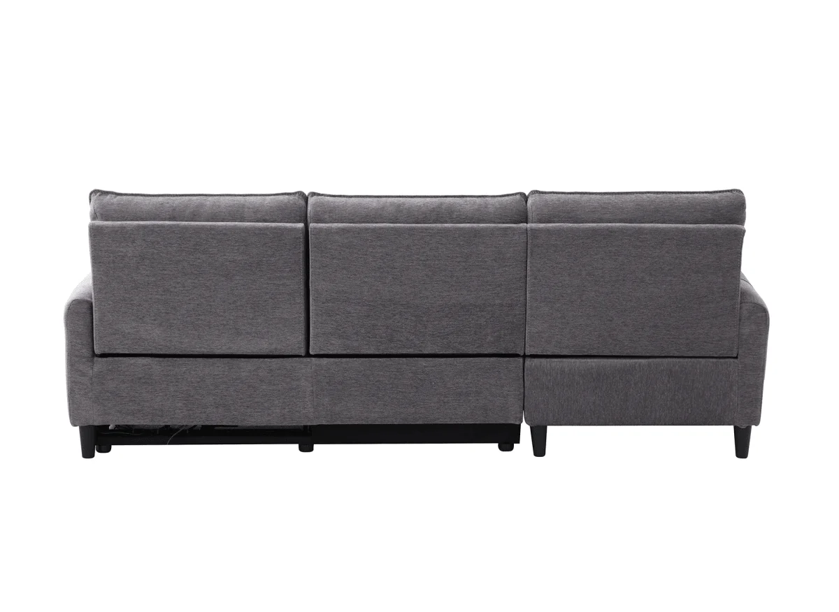 Canapé d’angle relax électrique en tissu gris foncé LUDMILA - Angle gauche - Image 7