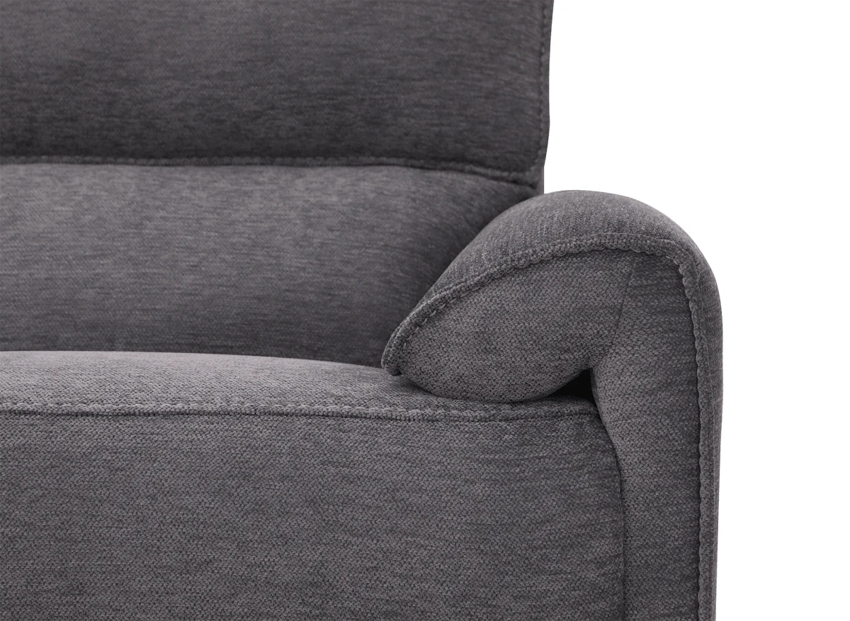 Canapé d’angle relax électrique en tissu gris foncé LUDMILA - Angle gauche - Image 9