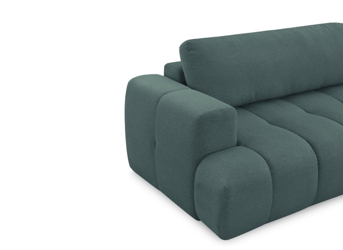 Canapé d'angle convertible avec coffre en tissu vert olive HAVEN - Angle droit - Image 10