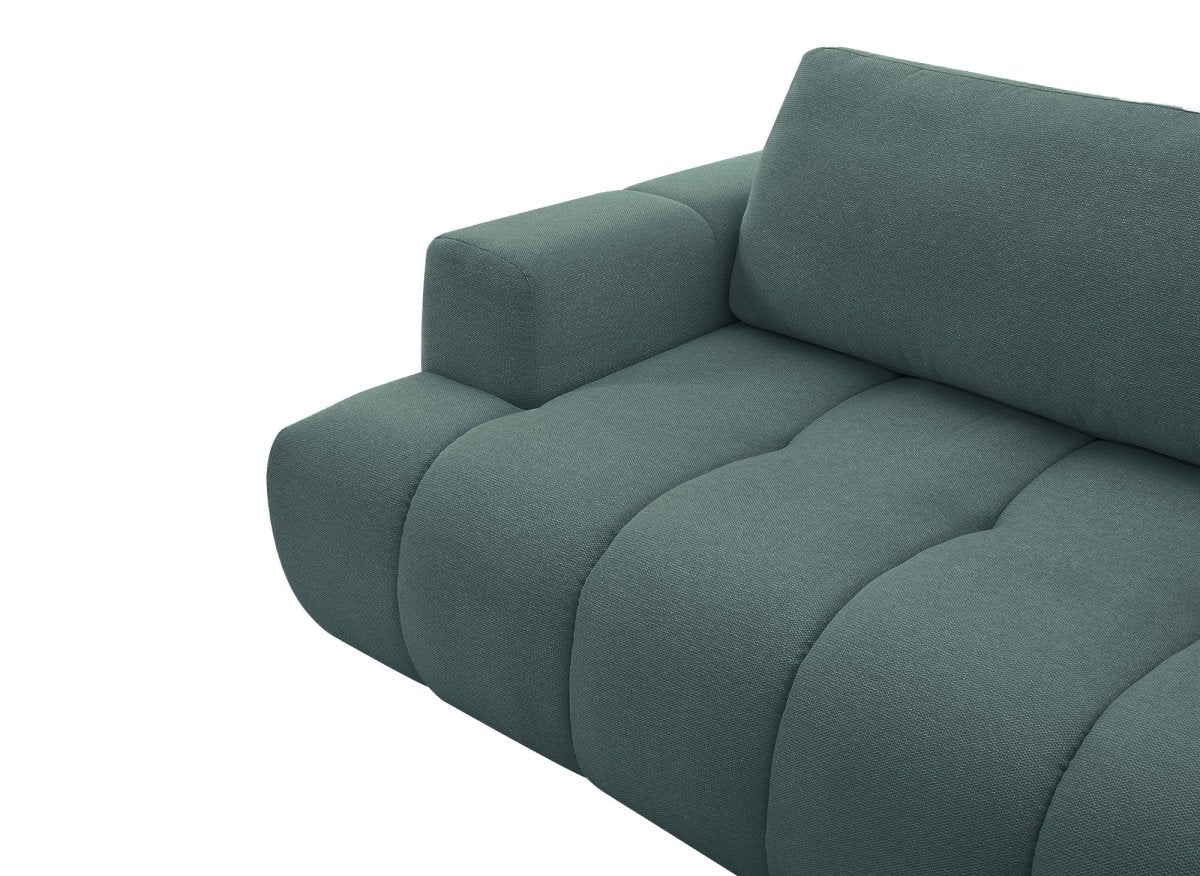 Canapé d'angle convertible avec coffre en tissu vert olive HAVEN - Angle droit - Image 11