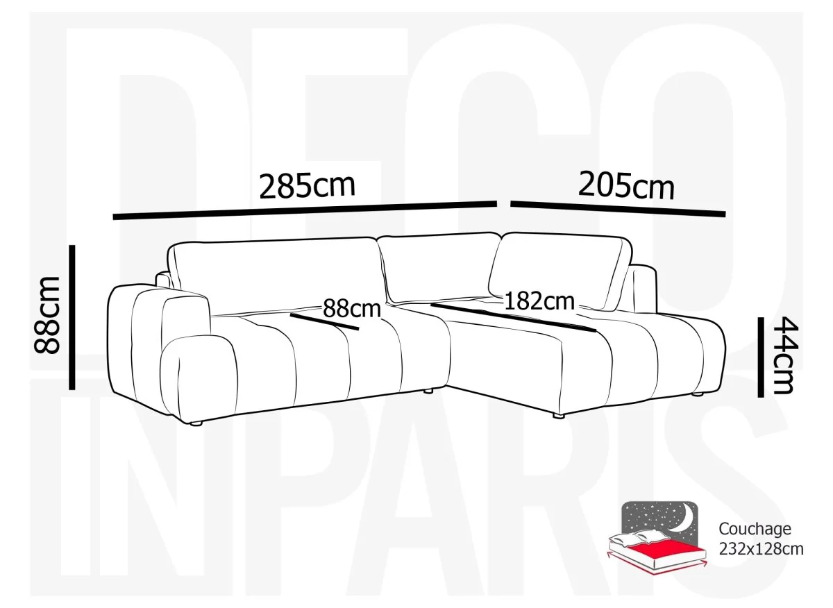 Canapé d'angle convertible avec coffre en tissu vert olive HAVEN - Angle droit - Image 13