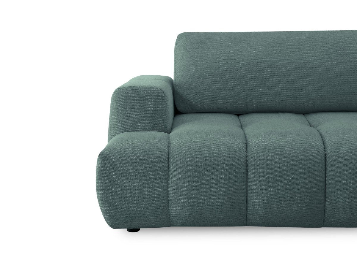 Canapé d'angle convertible avec coffre en tissu vert olive HAVEN - Angle droit - Image 9