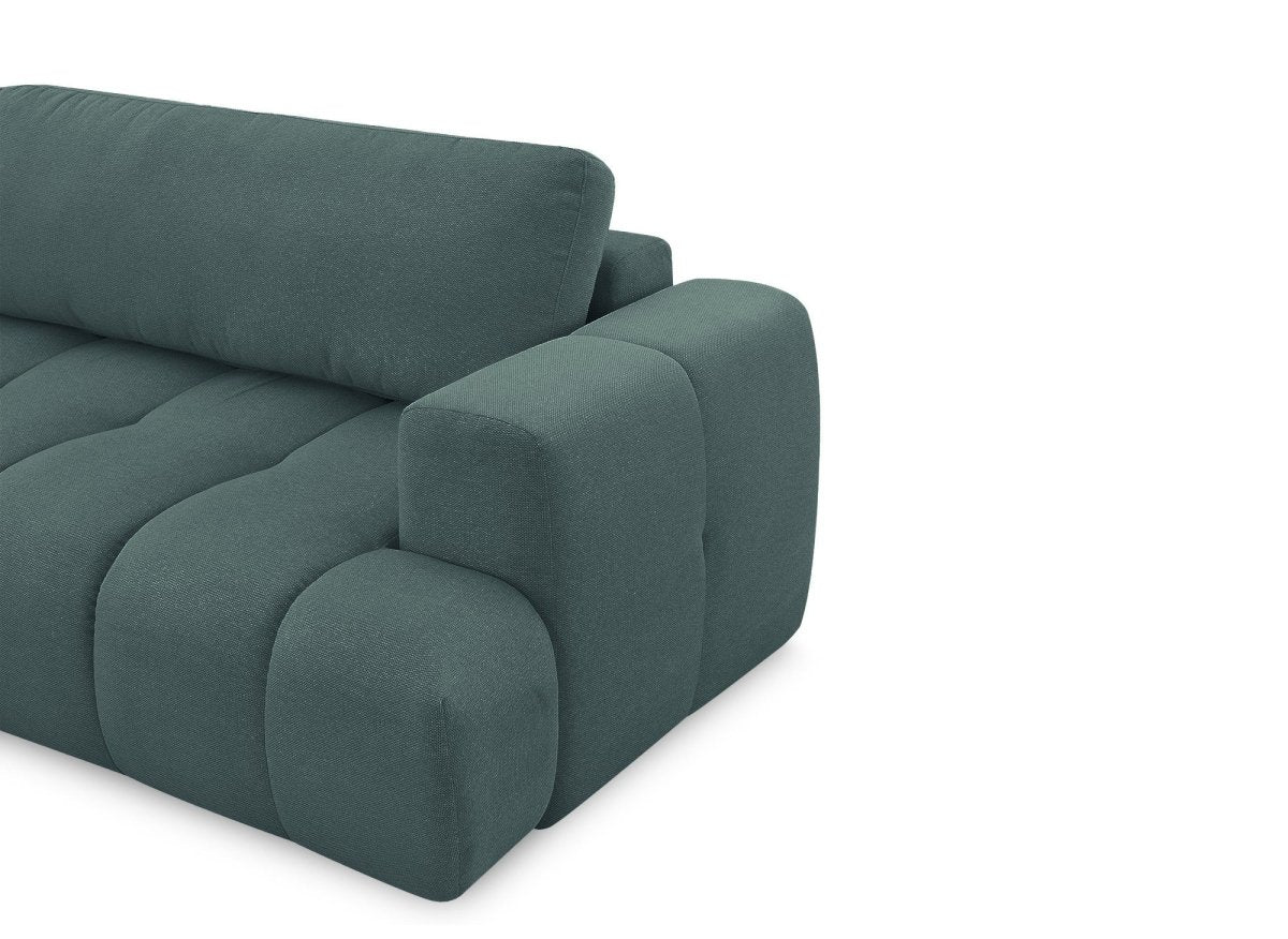 Canapé d'angle convertible avec coffre en tissu vert olive HAVEN - Angle gauche - Image 10