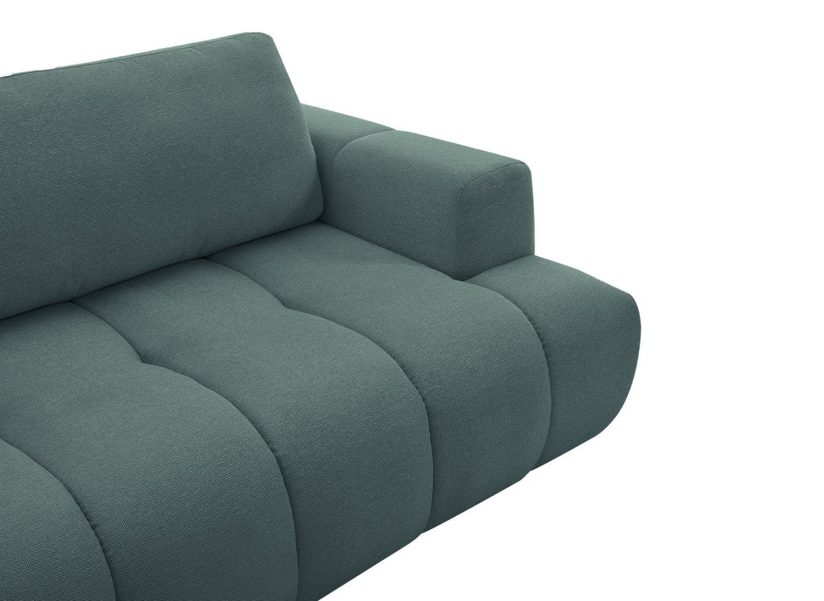 Canapé d'angle convertible avec coffre en tissu vert olive HAVEN - Angle gauche - Image 11