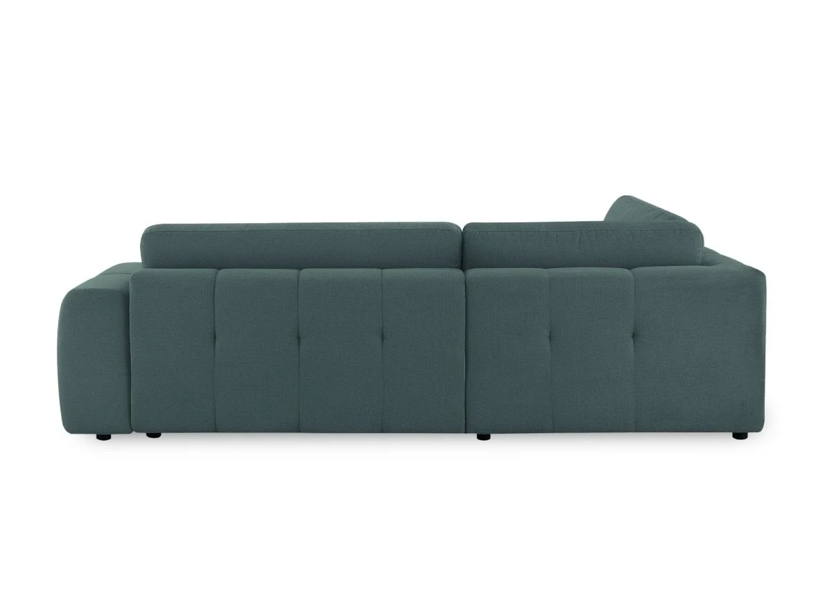 Canapé d'angle convertible avec coffre en tissu vert olive HAVEN - Angle gauche - Image 8