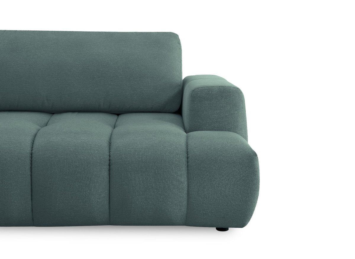 Canapé d'angle convertible avec coffre en tissu vert olive HAVEN - Angle gauche - Image 9