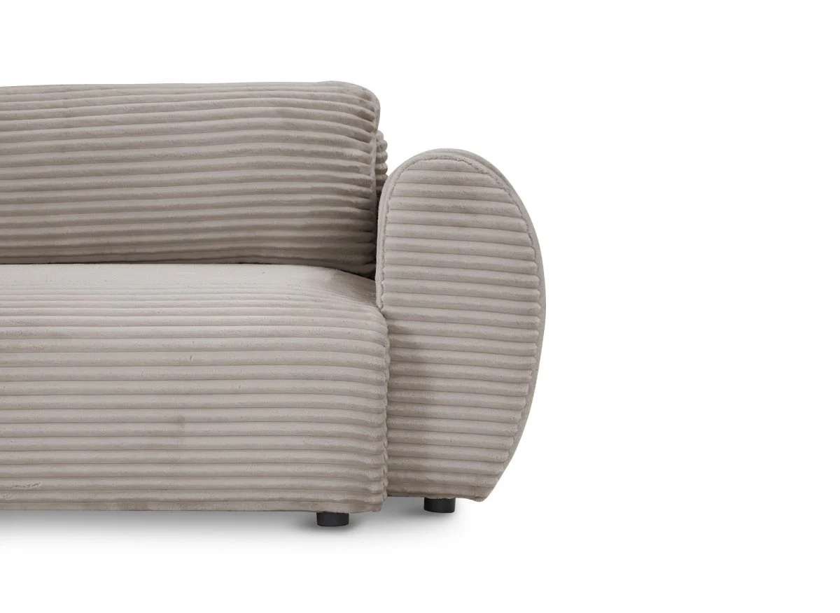 Canapé d'angle convertible avec coffre en velours gros côtelé doux taupe TILDA - Angle gauche - Image 8