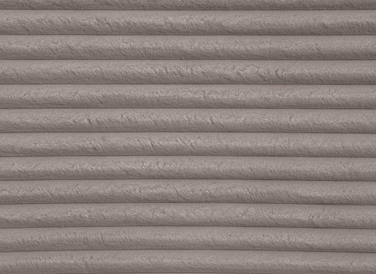 Canapé d'angle convertible avec méridienne et coffre en gros côtelé doux taupe TILDA - Angle droit - Image 12
