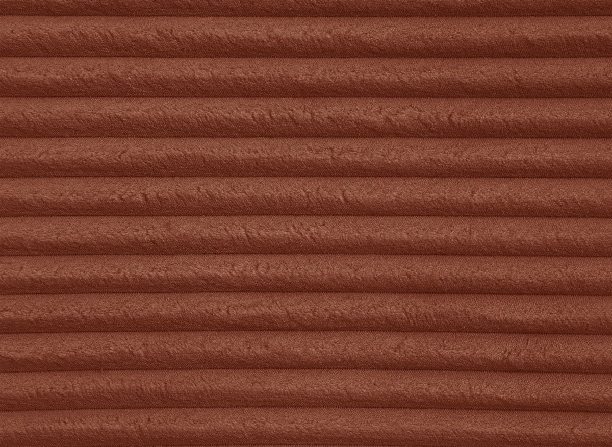 Canapé d'angle convertible avec méridienne et coffre en gros côtelé terracotta TILDA - Angle gauche - Image 12