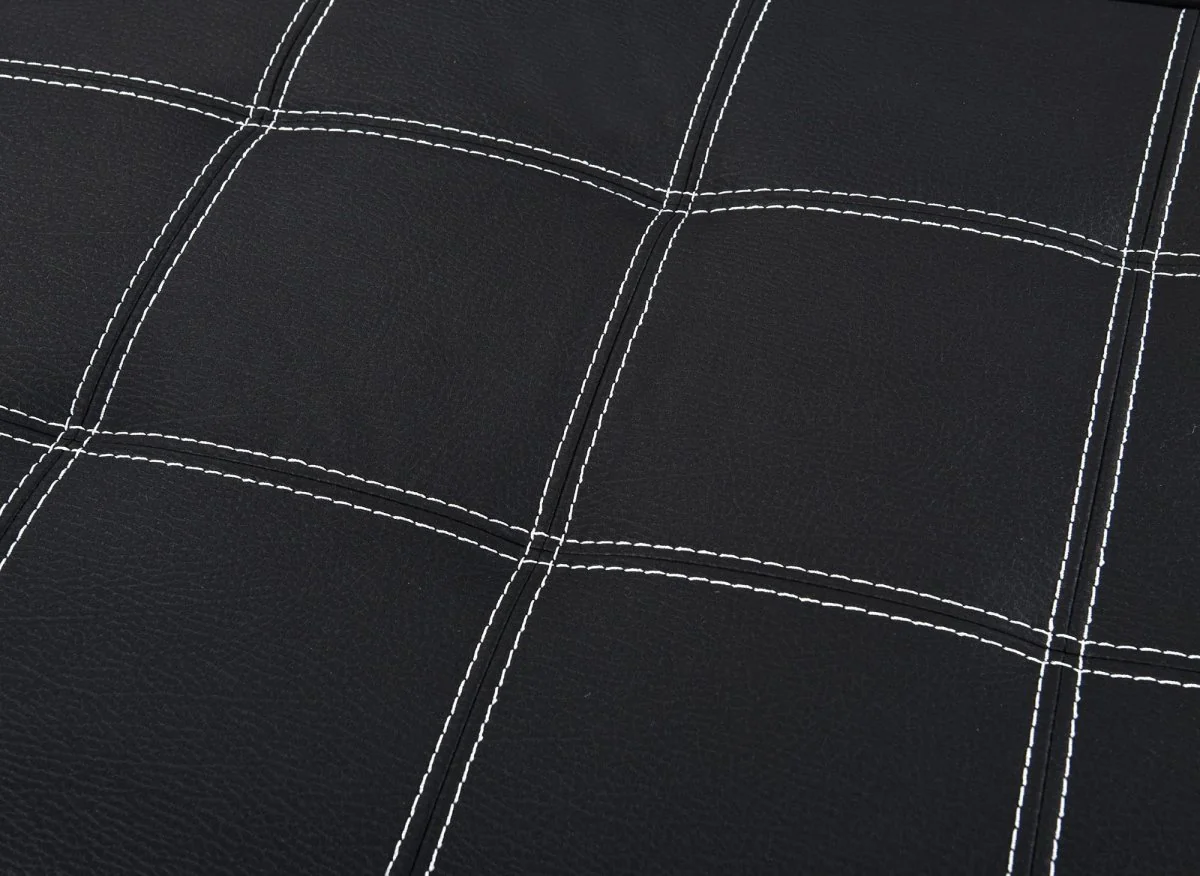 Canapé d'angle convertible en tissu noir DAVON - angle droit - Image 11