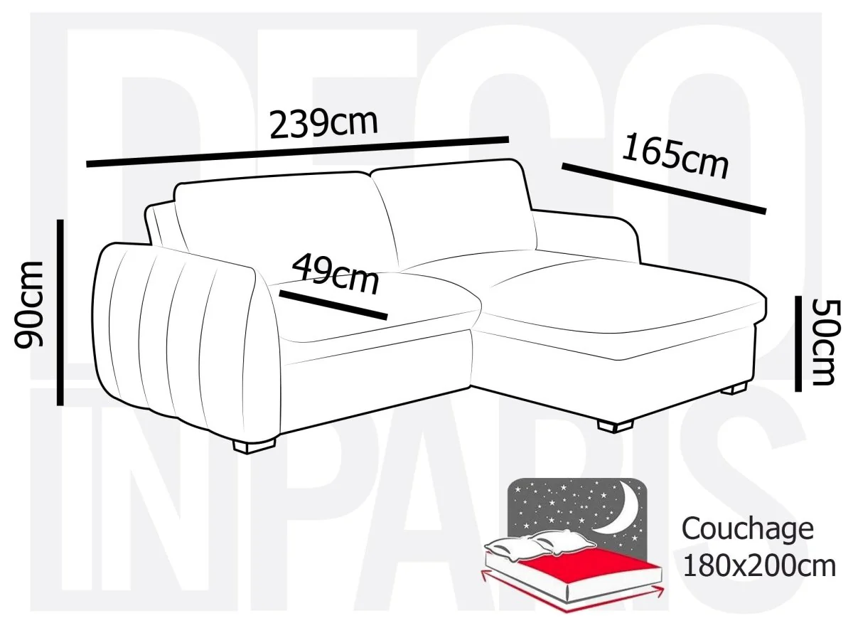Canapé d'angle convertible et réversible avec coffre en velours chiné vert kaki LIORA - Image 10