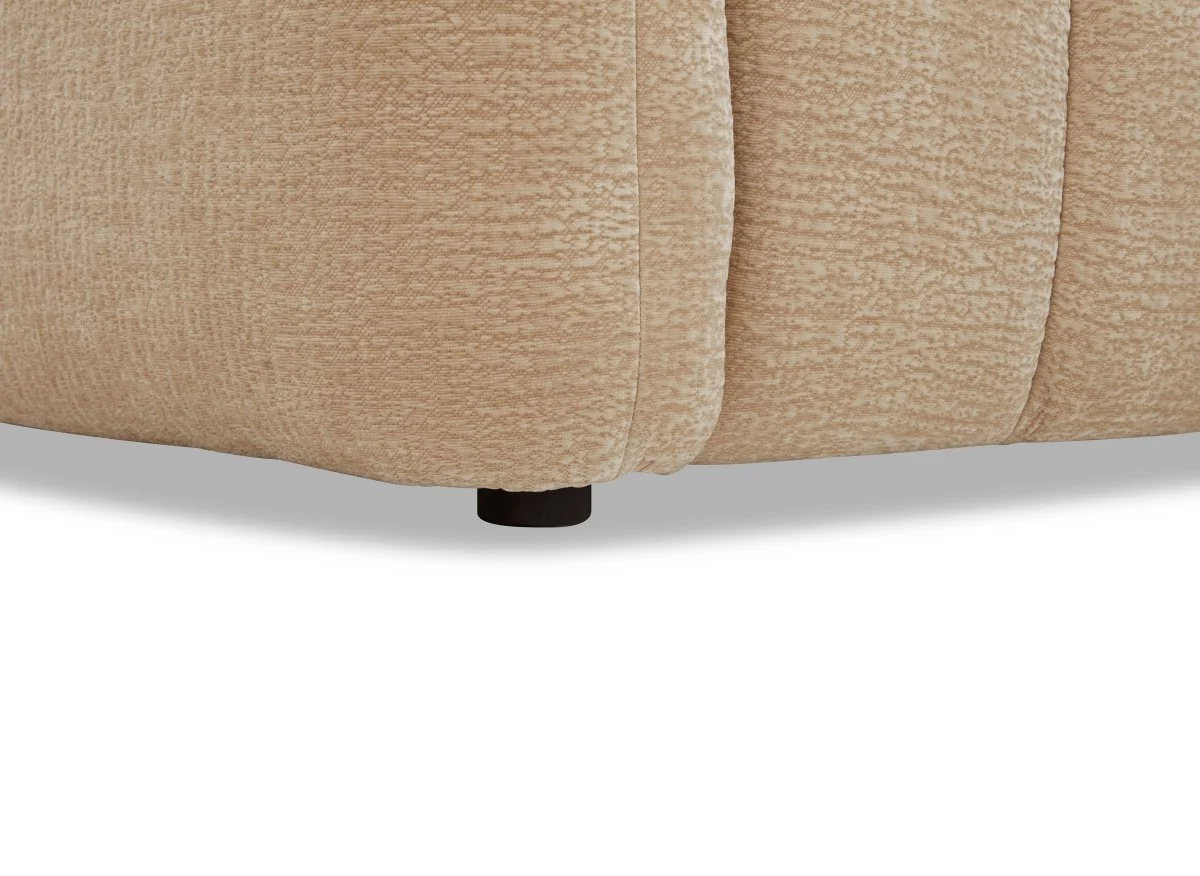 Canapé d'angle en velours tissé beige avec dossier réglable ADONIS - Angle droit - Image 10