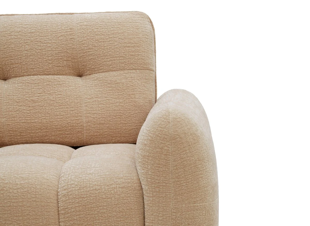 Canapé d'angle en velours tissé beige avec dossier réglable ADONIS - Angle gauche - Image 9