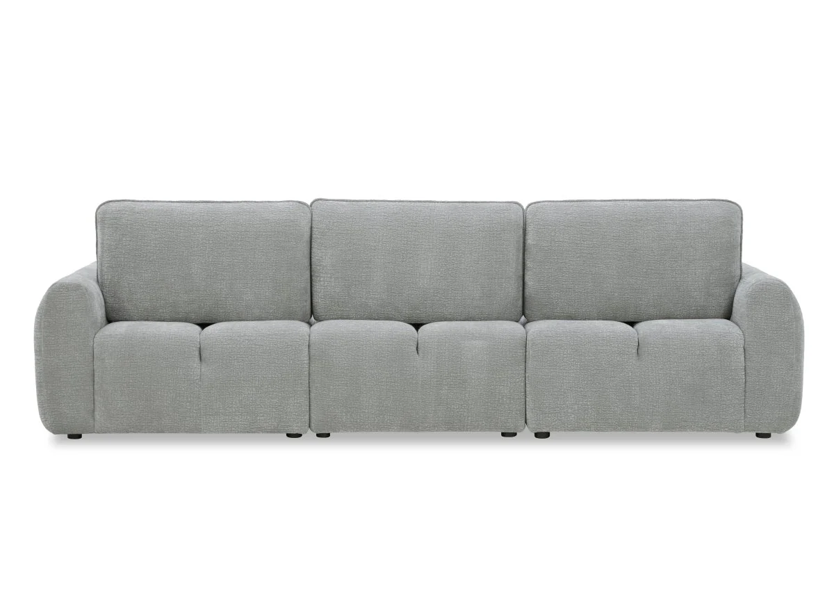 Canapé d'angle en velours tissé gris clair avec dossier réglable ADONIS - Angle droit - Image 7