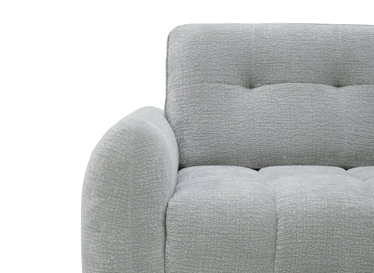 Canapé d'angle en velours tissé gris clair avec dossier réglable ADONIS - Angle droit - Image 9