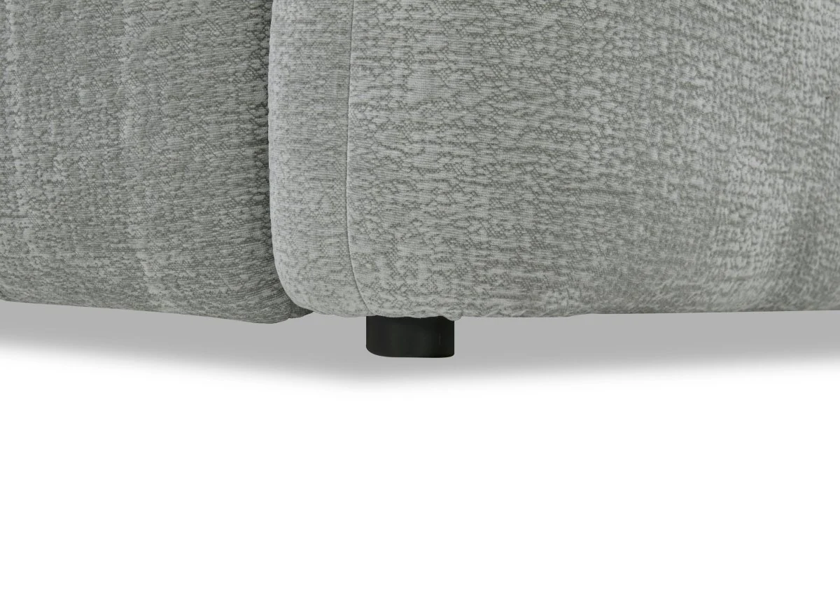 Canapé d'angle en velours tissé gris clair avec dossier réglable ADONIS - Angle gauche - Image 10