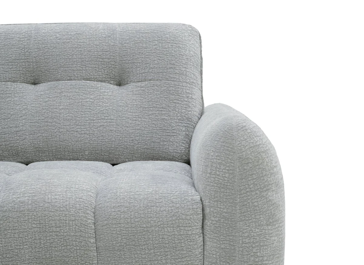 Canapé d'angle en velours tissé gris clair avec dossier réglable ADONIS - Angle gauche - Image 9